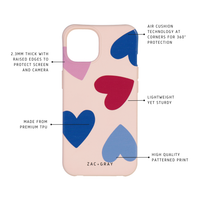 ROSÉ PINK HEARTS PATTERNED CASE