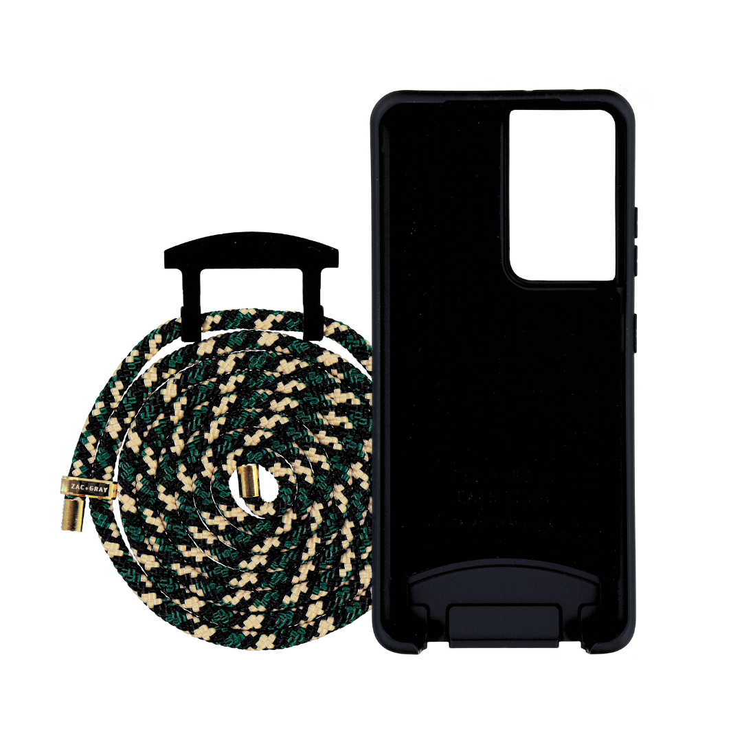 Samsung S21 Ultra MIDNIGHT BLACK CASE + FOREST CORD