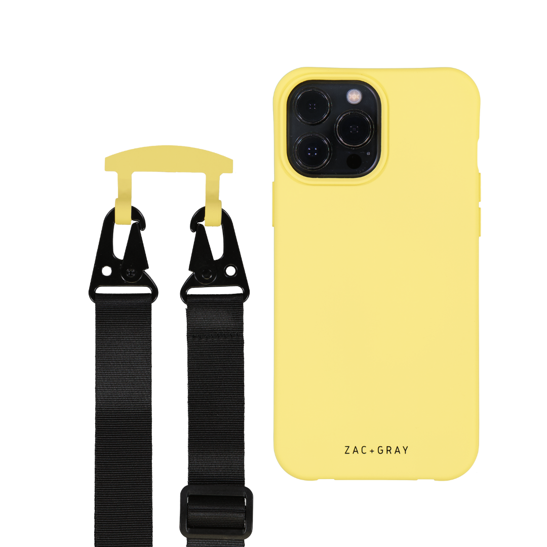 iPhone 12 Pro Max SUNSHINE YELLOW CASE MIDNIGHT BLACK STRAP