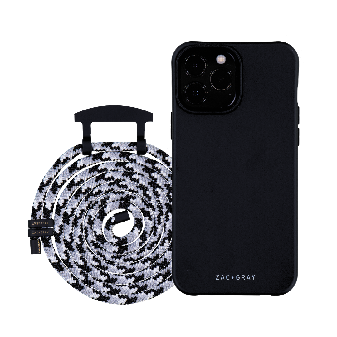 iPhone X and iPhone XS MIDNIGHT BLACK CASE + GLACIER CORD – Zac+Gray