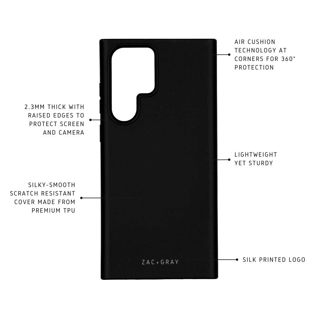 Samsung S22 Ultra MIDNIGHT BLACK CASE + MIDNIGHT SKY CORD