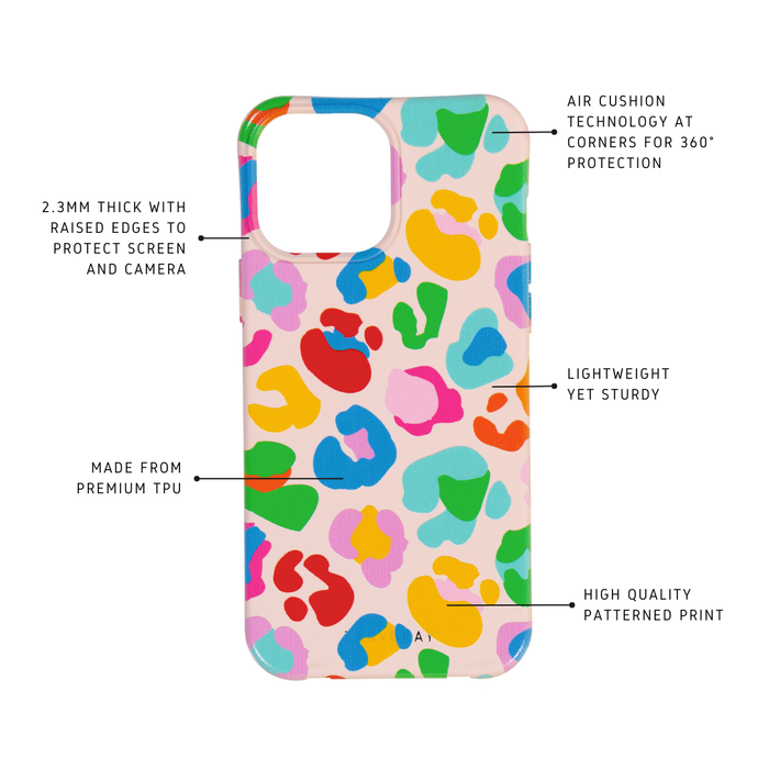 ROSÉ PINK MULTI LEOPARD PATTERNED CASE
