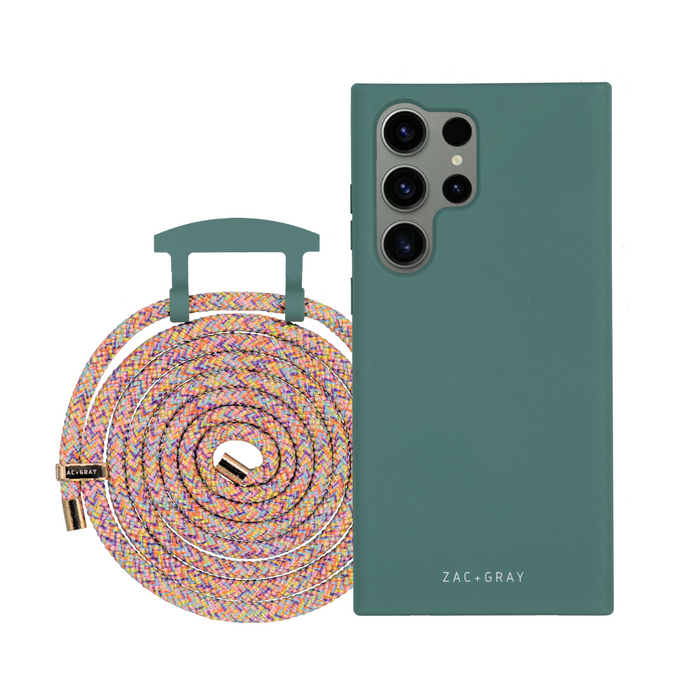 Samsung S25 Ultra TIDAL TEAL CASE + RAINBOW CORD