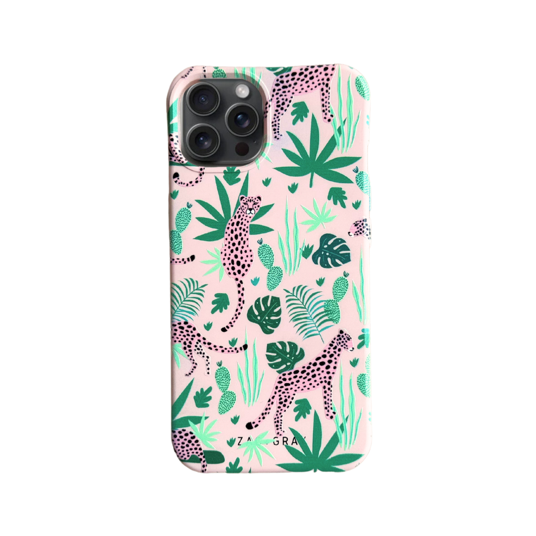 ROSÉ PINK JUNGLE LEOPARD PATTERNED CASE
