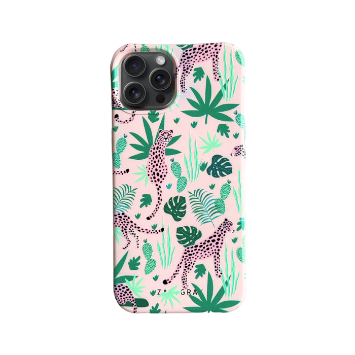 ROSÉ PINK JUNGLE LEOPARD PATTERNED CASE