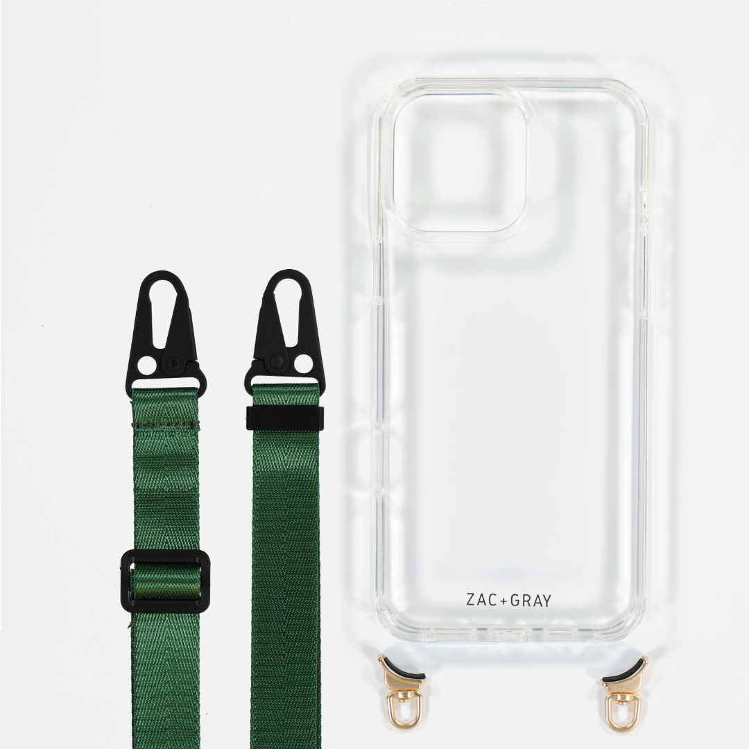 CRYSTAL CLEAR TRANSPARENT CASE WITH STRAP