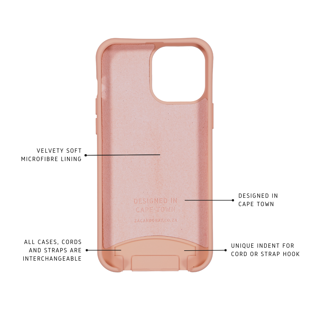 iPhone 6 Plus / 6s Plus / 7 Plus / 8 Plus SUNSET CORAL CASE + RAINBOW RED CORD