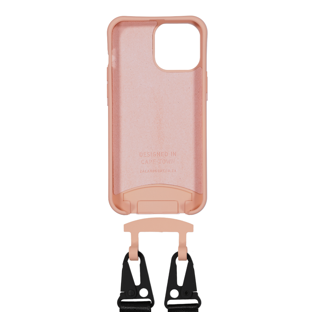 iPhone XR SUNSET CORAL CASE + MIDNIGHT BLACK STRAP