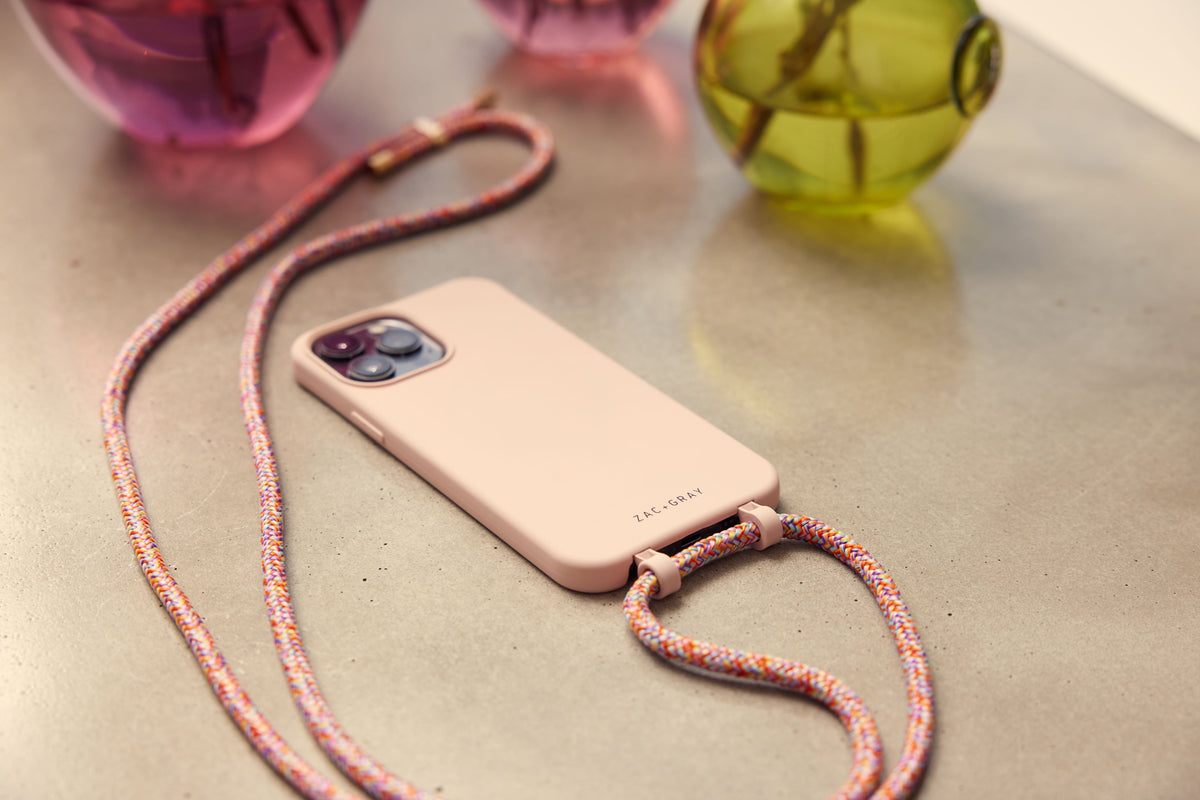Samsung S21 Plus ROSÉ PINK CASE + RAINBOW RED CORD