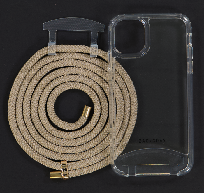 iPhone 11 Pro TRANSPARENT CASE + BEACH BRONZE CORD