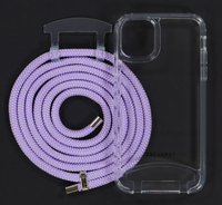 iPhone 11 Pro TRANSPARENT CASE + LAVENDER CORD