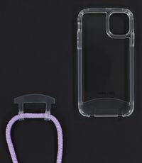 iPhone 11 Pro TRANSPARENT CASE + LAVENDER CORD