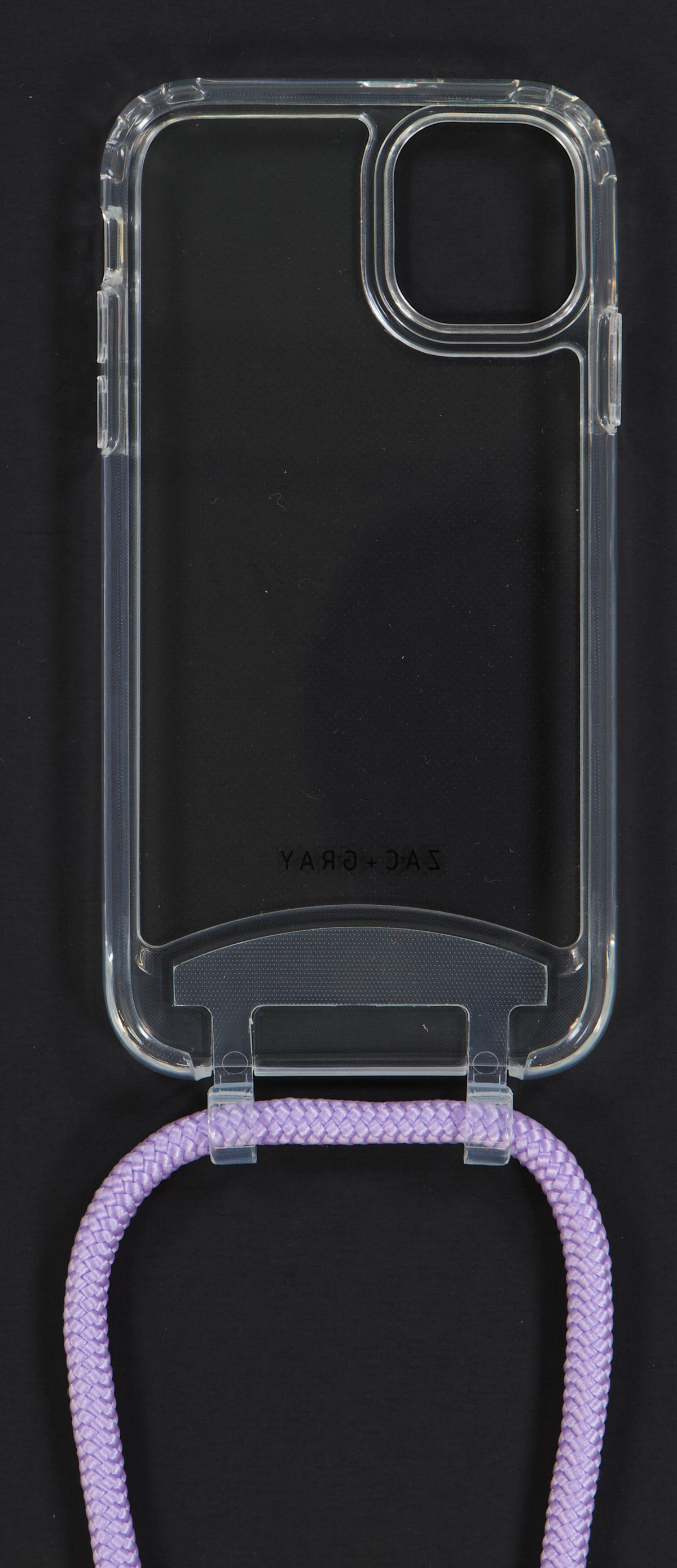 iPhone 11 Pro TRANSPARENT CASE + LAVENDER CORD