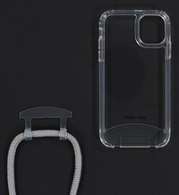 iPhone 11 Pro TRANSPARENT CASE + SILVER STORM CORD