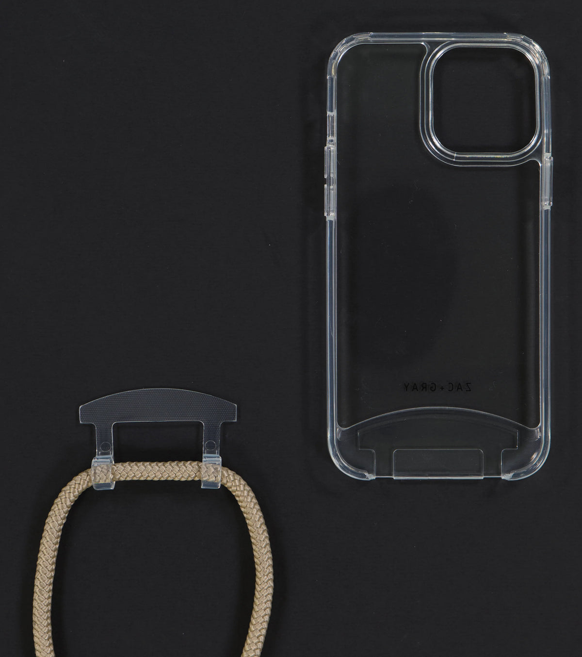 iPhone 13 Mini TRANSPARENT CASE + BEACH BRONZE CORD