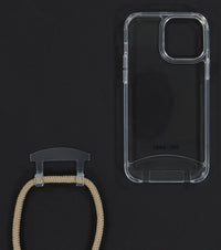 iPhone 13 Mini TRANSPARENT CASE + BEACH BRONZE CORD