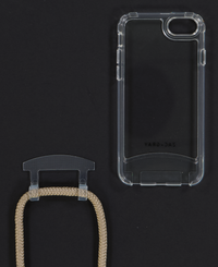 iPhone 6/6S/7/8/SE (2020 & 2022) TRANSPARENT CASE + BEACH BRONZE CORD