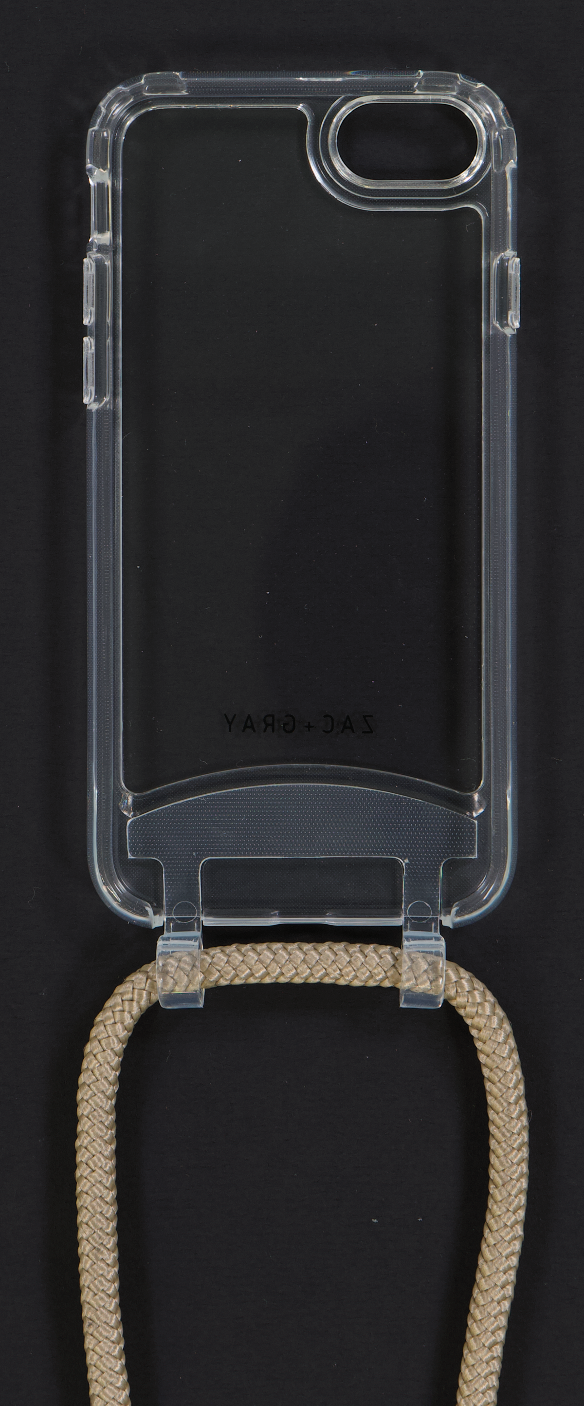 iPhone 6/6S/7/8/SE (2020 & 2022) TRANSPARENT CASE + BEACH BRONZE CORD