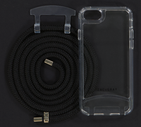 iPhone 6/6S/7/8/SE (2020 & 2022) TRANSPARENT CASE + MIDNIGHT BLACK CORD