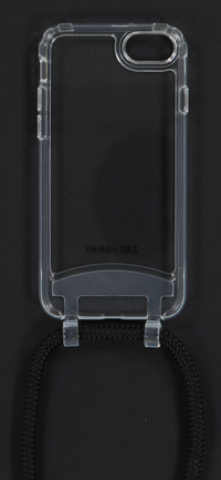 iPhone 6/6S/7/8/SE (2020 & 2022) TRANSPARENT CASE + MIDNIGHT BLACK CORD