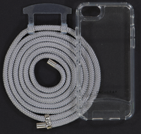 iPhone 6/6S/7/8/SE (2020 & 2022) TRANSPARENT CASE + SILVER STORM CORD