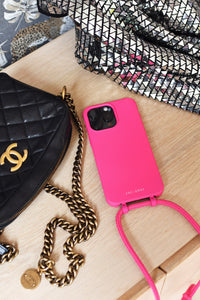 iPhone X and iPhone XS HOT PINK CASE + HOT PINK CORD