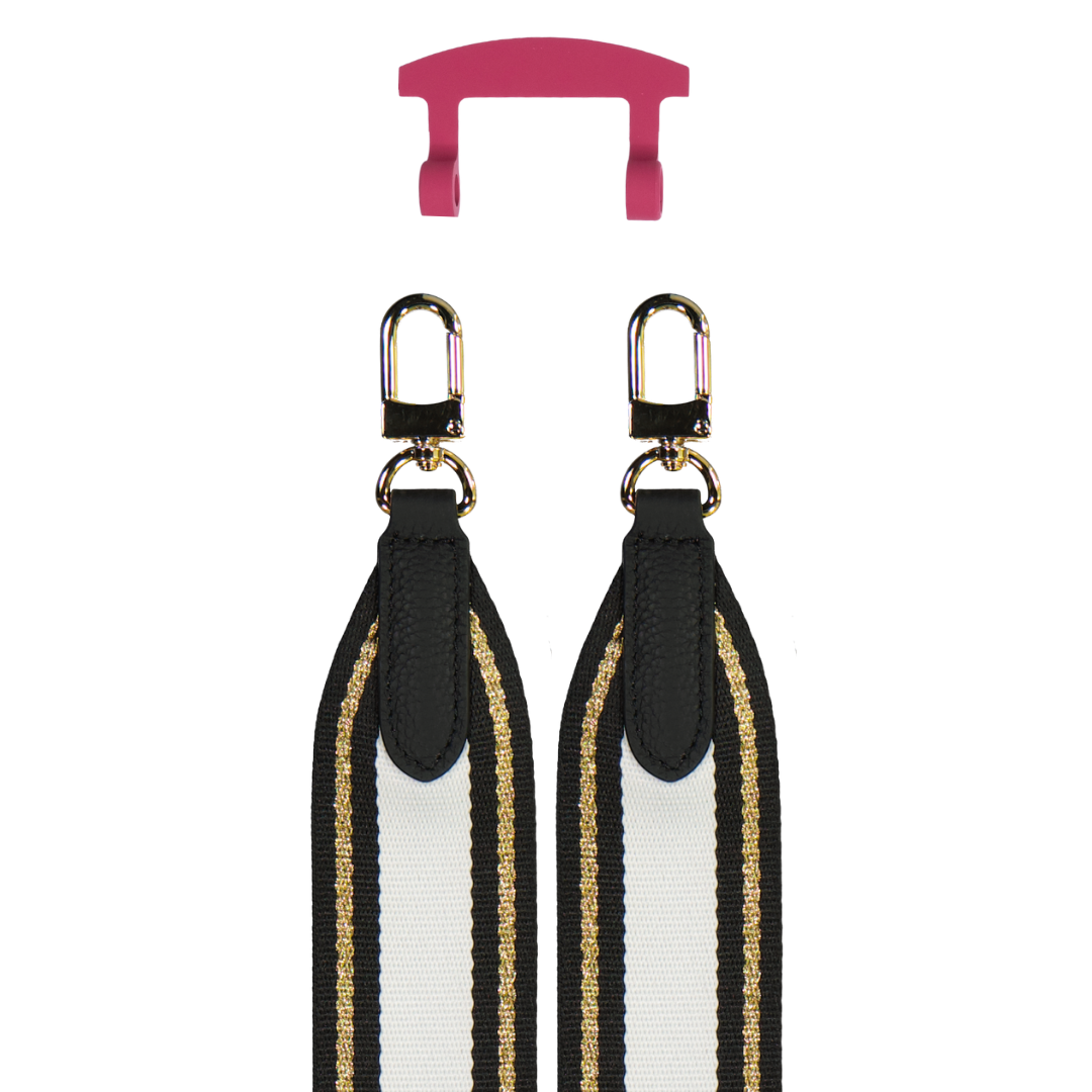 PATTERNED STRAP + RASPBERRY RED HOOK