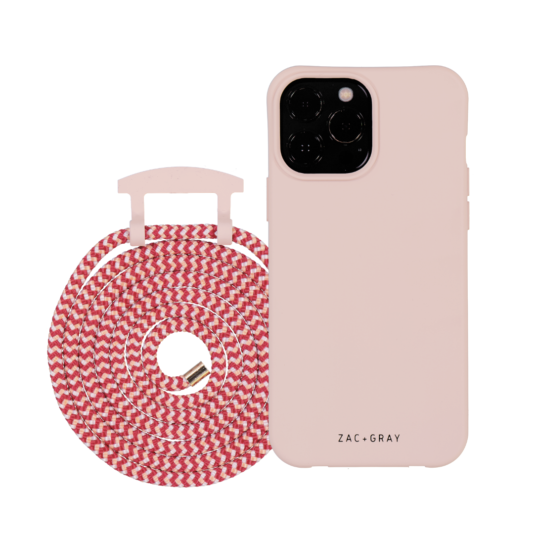 iPhone 14 Plus ROSÉ PINK CASE + POMEGRANATE CORD