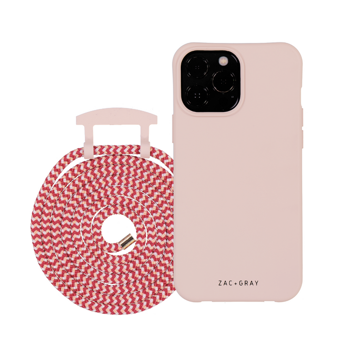 iPhone 12 mini ROSÉ PINK CASE + POMEGRANATE CORD