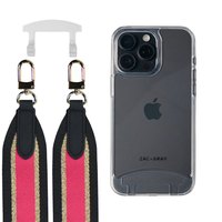 iPhone 16 Plus TRANSPARENT CASE + PATTERNED STRAP