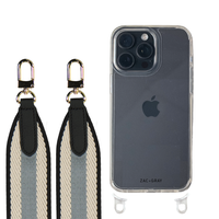 iPhone 16 Pro CRYSTAL CLEAR TRANSPARENT CASE + PATTERNED STRAP