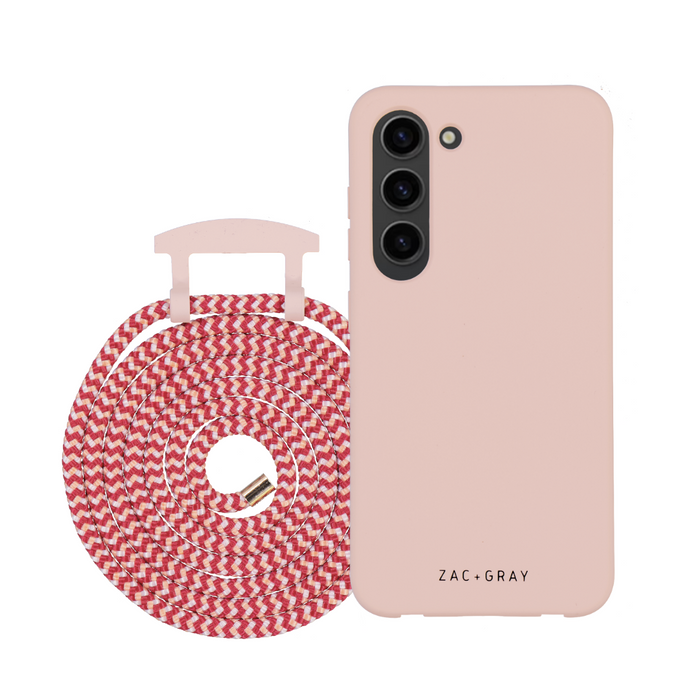 Samsung S23 ROSÉ PINK CASE + POMEGRANATE CORD