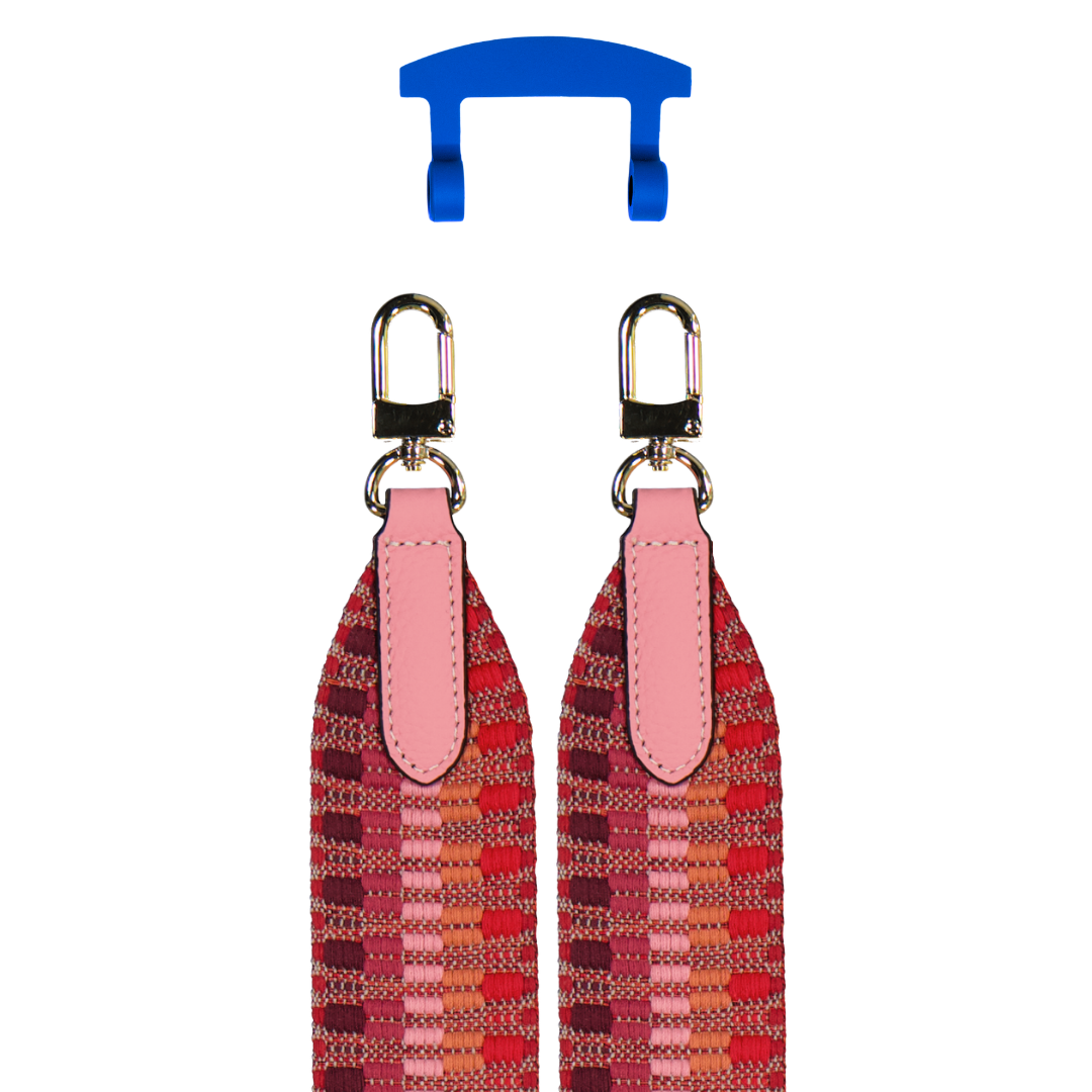PATTERNED STRAP + COBALT BLUE HOOK