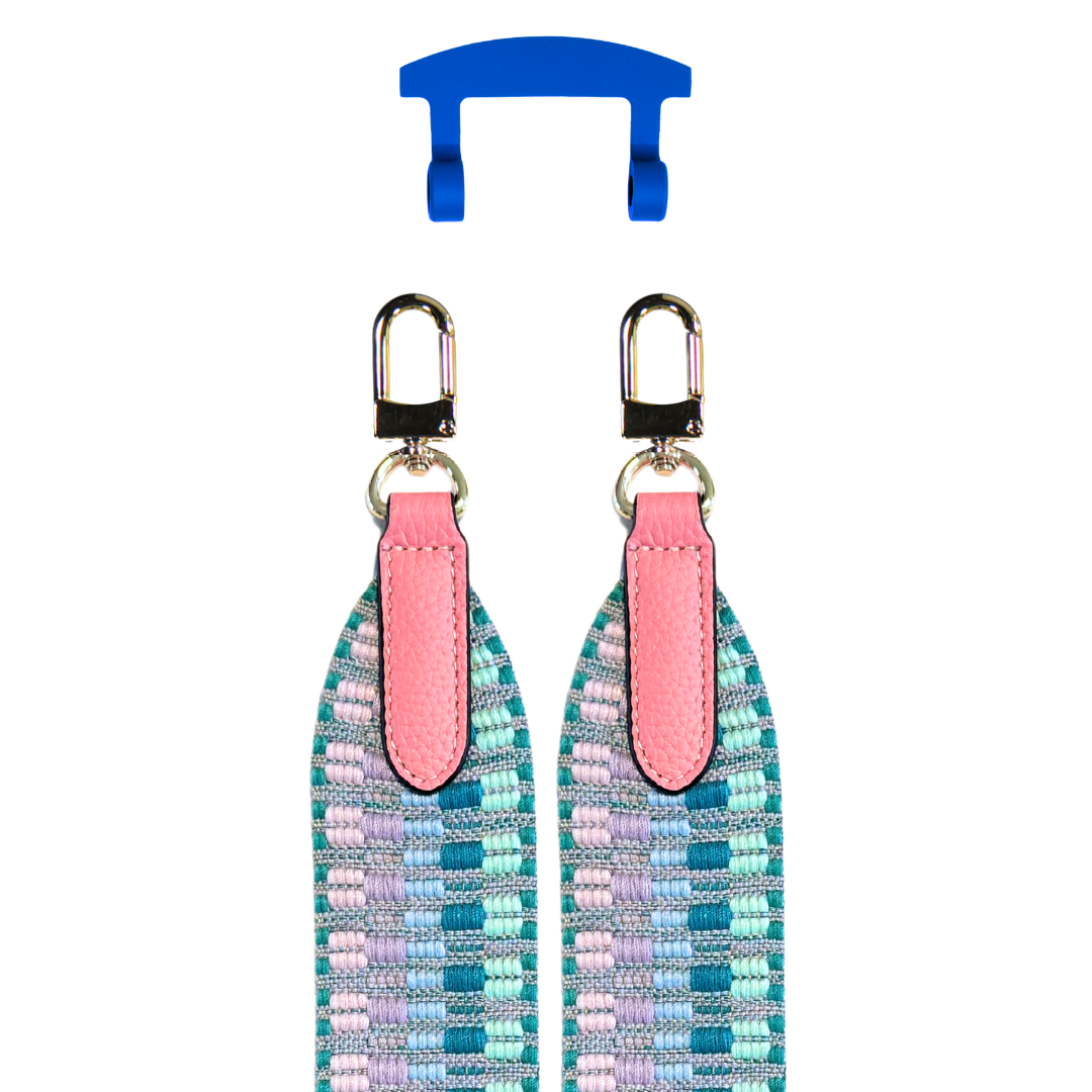 PATTERNED STRAP + COBALT BLUE HOOK