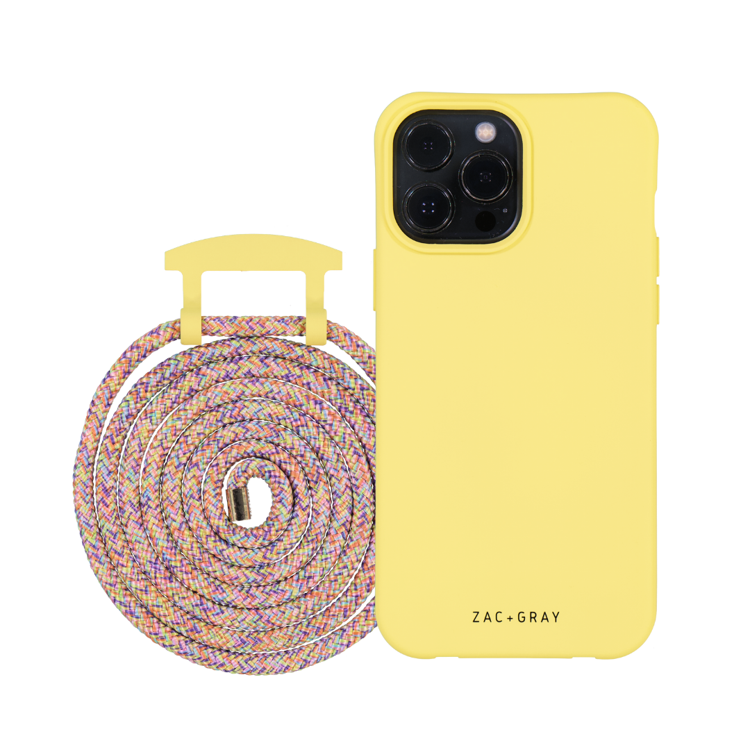 iPhone 11 Pro Max SUNSHINE YELLOW CASE + RAINBOW CORD