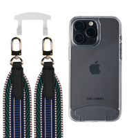 iPhone 16 Pro Max TRANSPARENT CASE + PATTERNED STRAP
