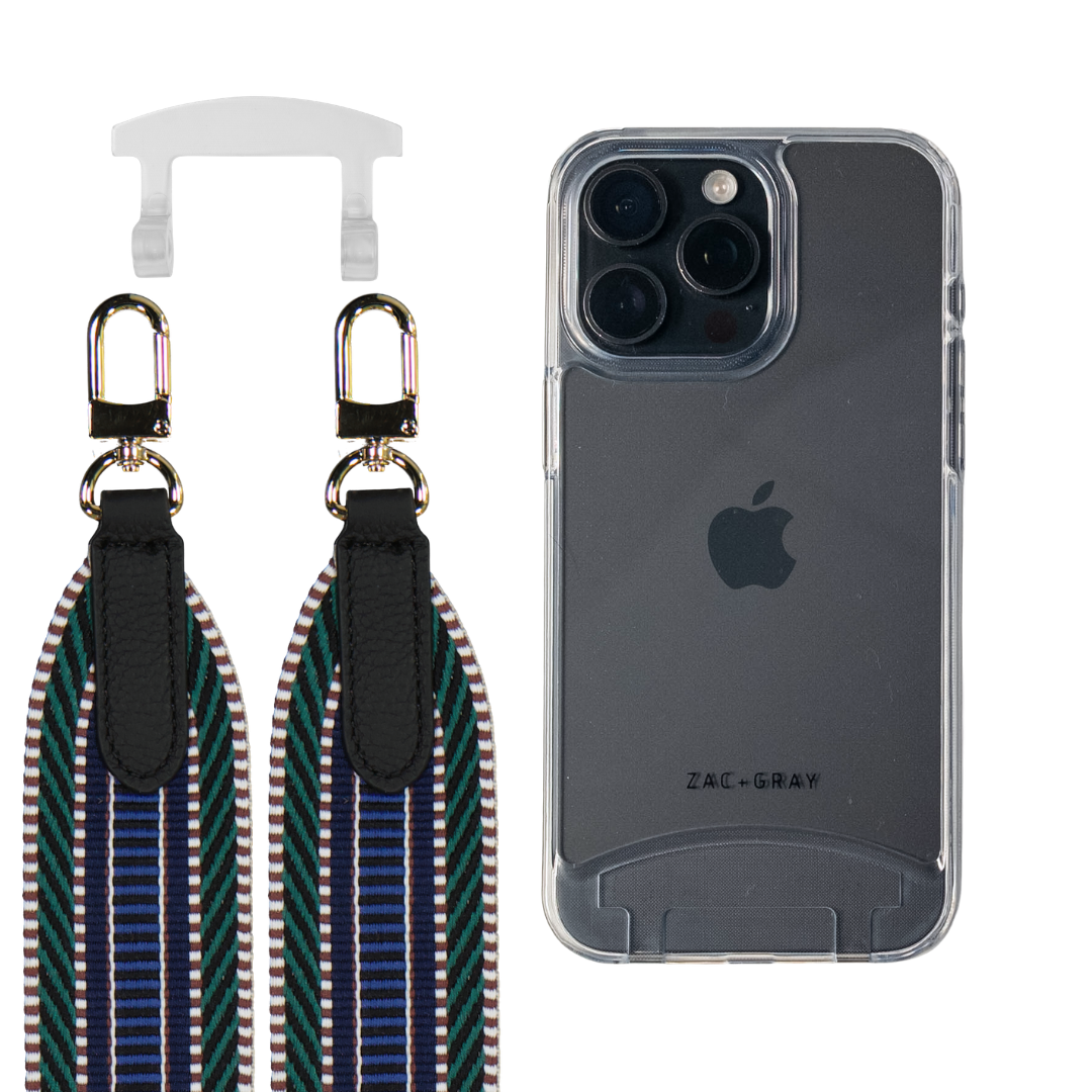 iPhone 16e and iPhone 17e TRANSPARENT CASE + PATTERNED STRAP
