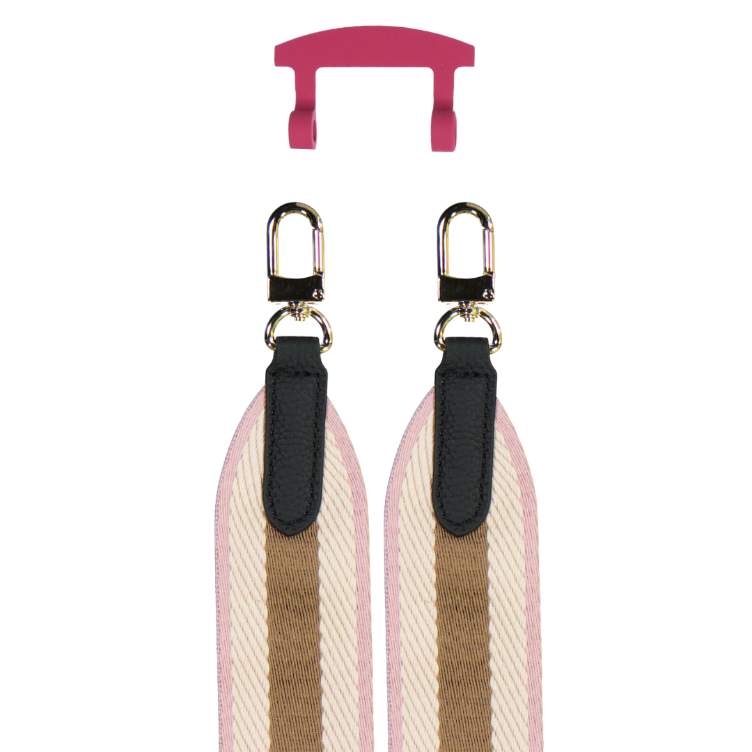 PATTERNED STRAP + RASPBERRY RED HOOK