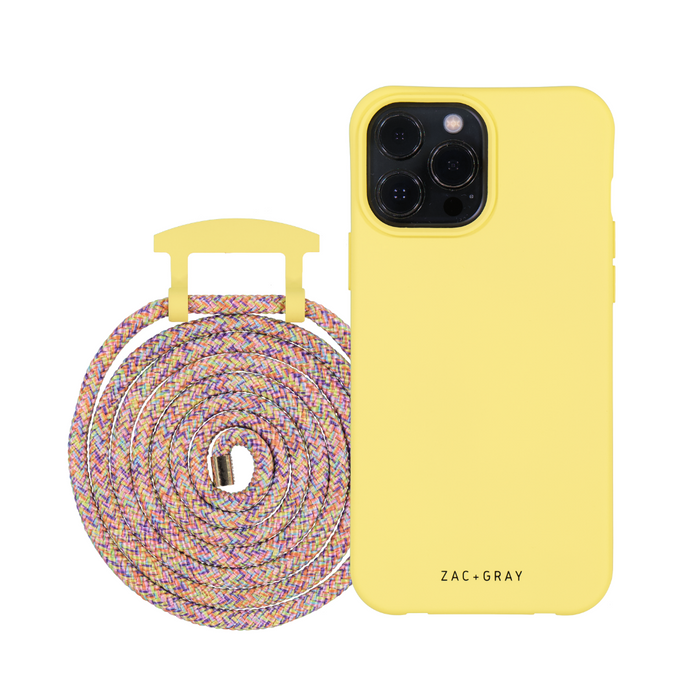 iPhone XR SUNSHINE YELLOW CASE + RAINBOW CORD