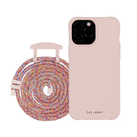 iPhone 15 Pro ROSÉ PINK CASE + RAINBOW RED CORD