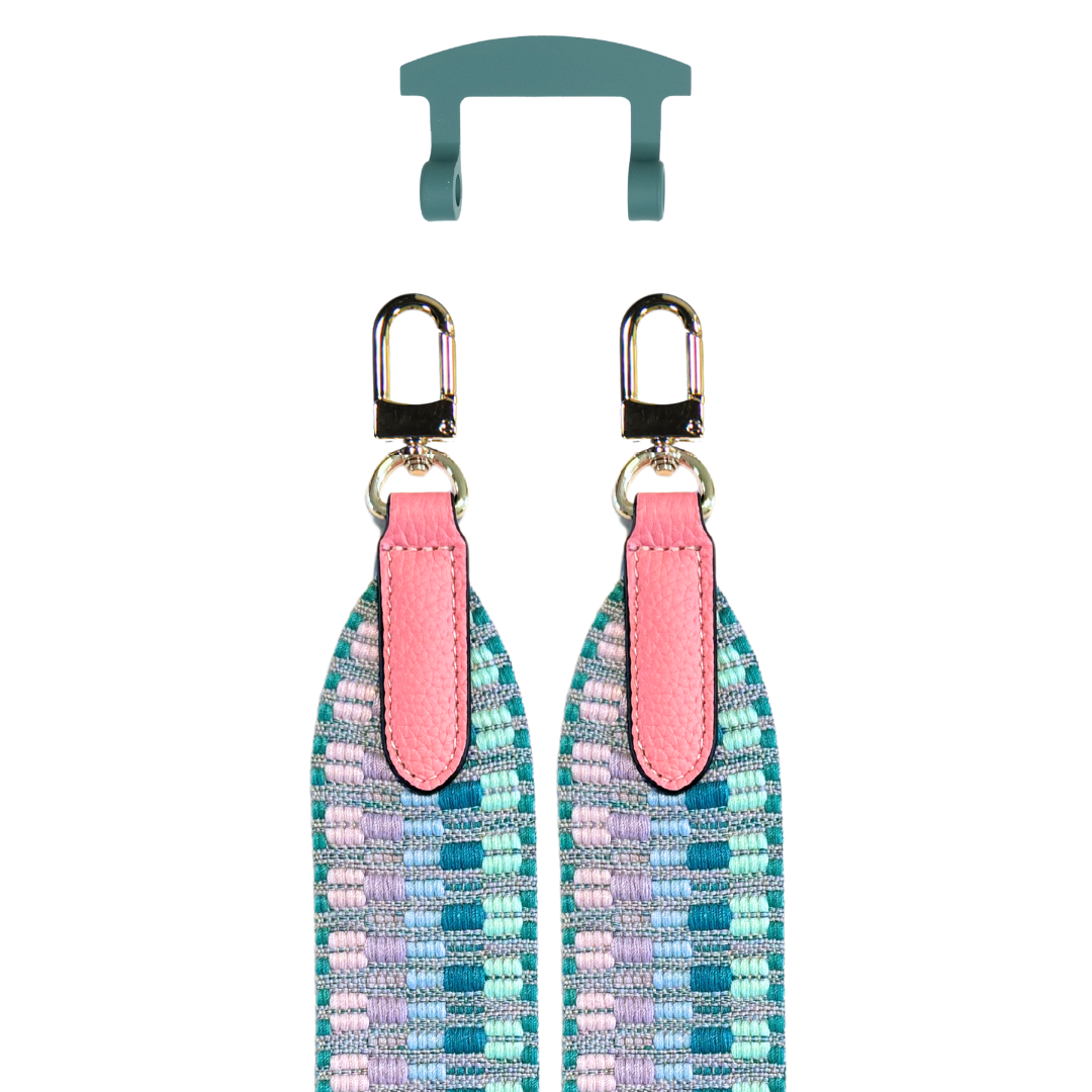 PATTERNED STRAP + TIDAL TEAL HOOK