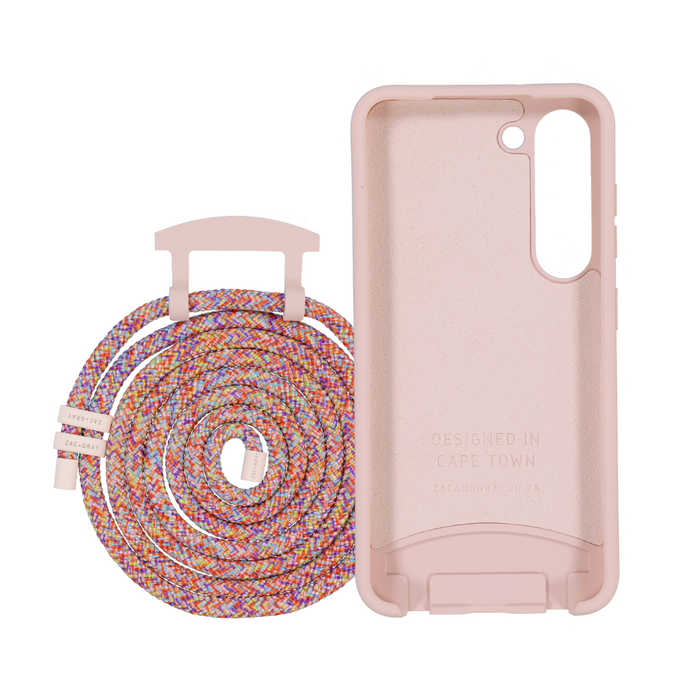 Samsung S23 Plus ROSÉ PINK CASE + RAINBOW RED CORD