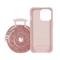 iPhone 13 Mini ROSÉ PINK CASE + RAINBOW RED CORD