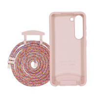 Samsung S23 ROSÉ PINK CASE + RAINBOW RED CORD