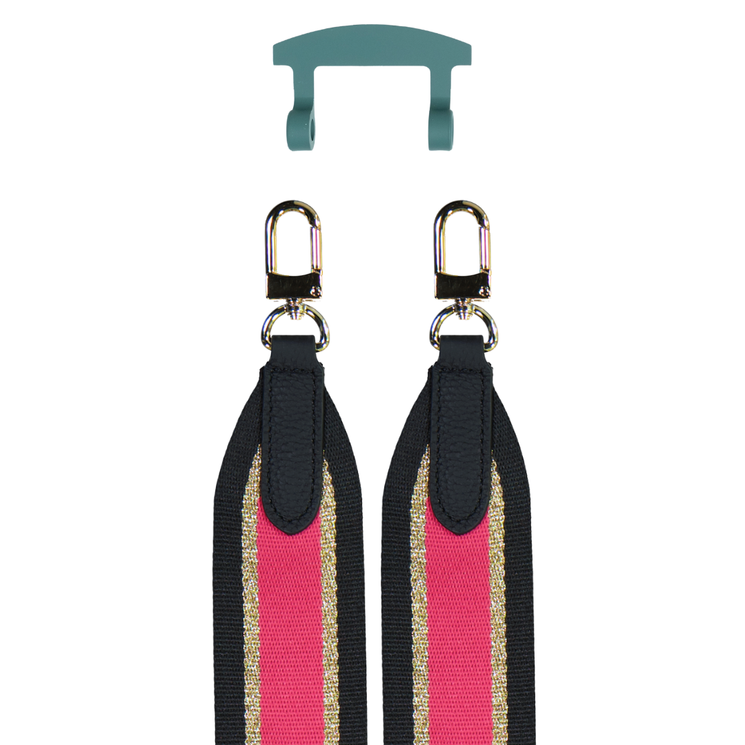 PATTERNED STRAP + TIDAL TEAL HOOK