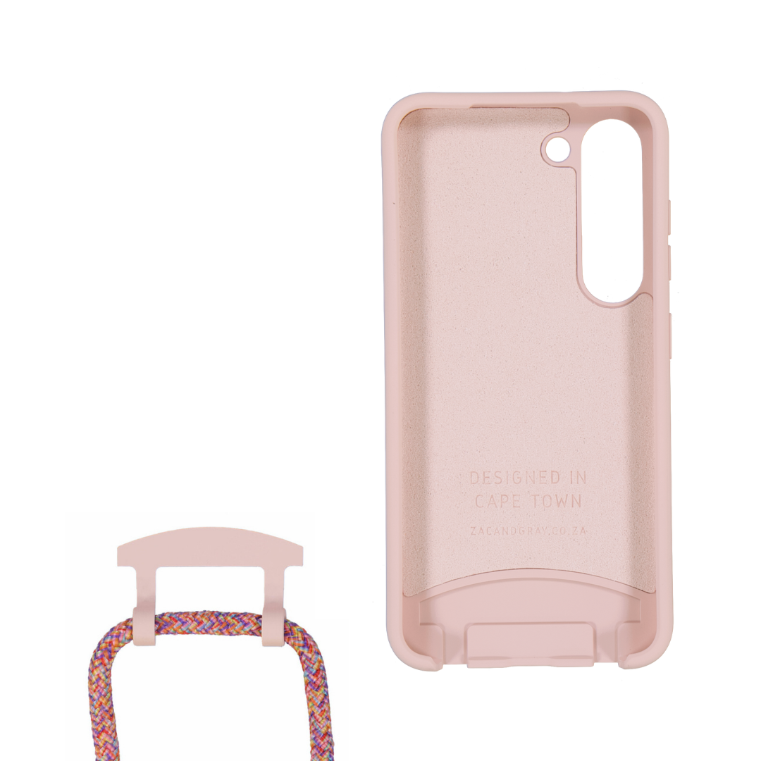 Samsung S23 Plus ROSÉ PINK CASE + RAINBOW RED CORD