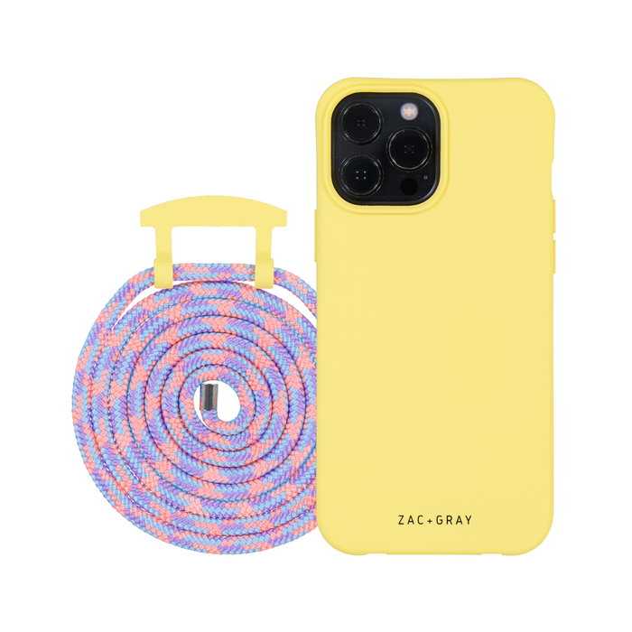 iPhone 6S+/7+/8+ SUNSHINE YELLOW CASE + CORAL REEF CORD