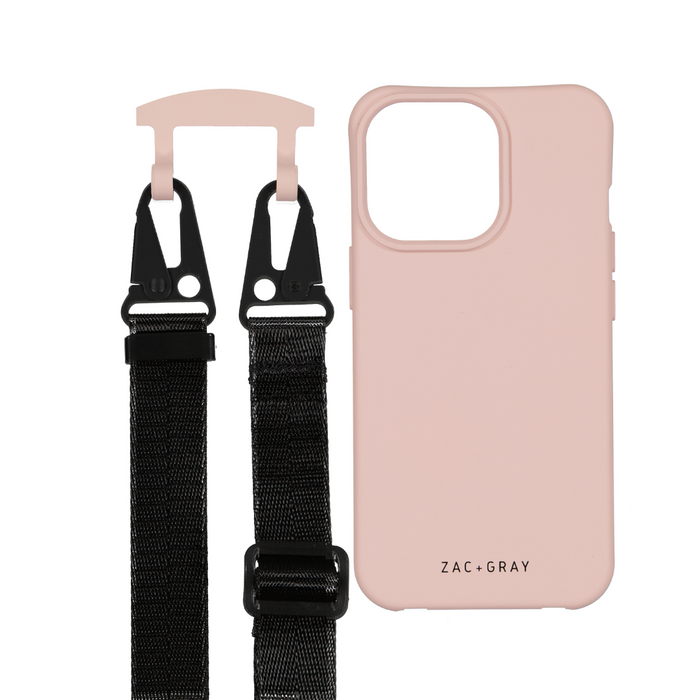 iPhone 11 ROSÉ PINK CASE + MIDNIGHT BLACK STRAP