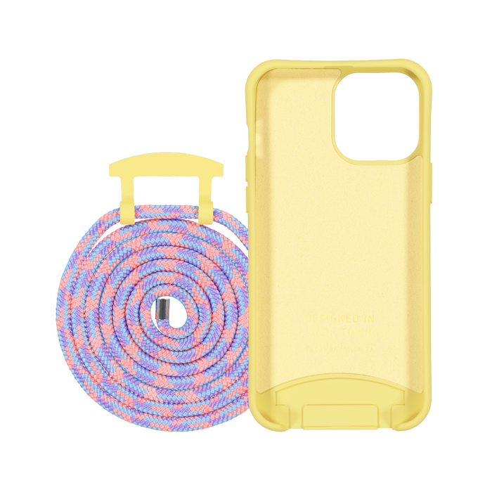 iPhone 6 Plus / 6s Plus / 7 Plus / 8 Plus SUNSHINE YELLOW CASE + CORAL REEF CORD