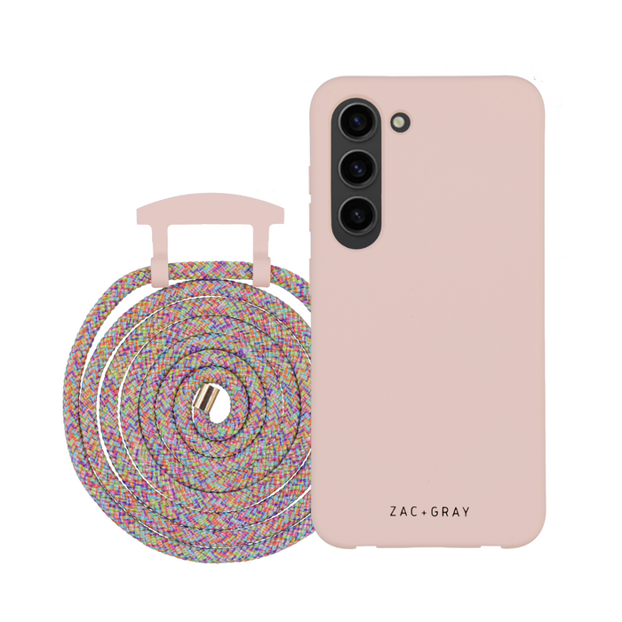 Samsung S24 Plus ROSÉ PINK CASE + RAINBOW CORD